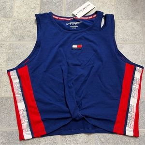 NWT Tommy Hilfiger Twist Front Cropped Sport Tank Top